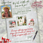 Personal Note from the Designer with Gift Tag Examples
Designer’s personal message with examples of holiday hot cocoa gift tags in use on festive gifts and jars.