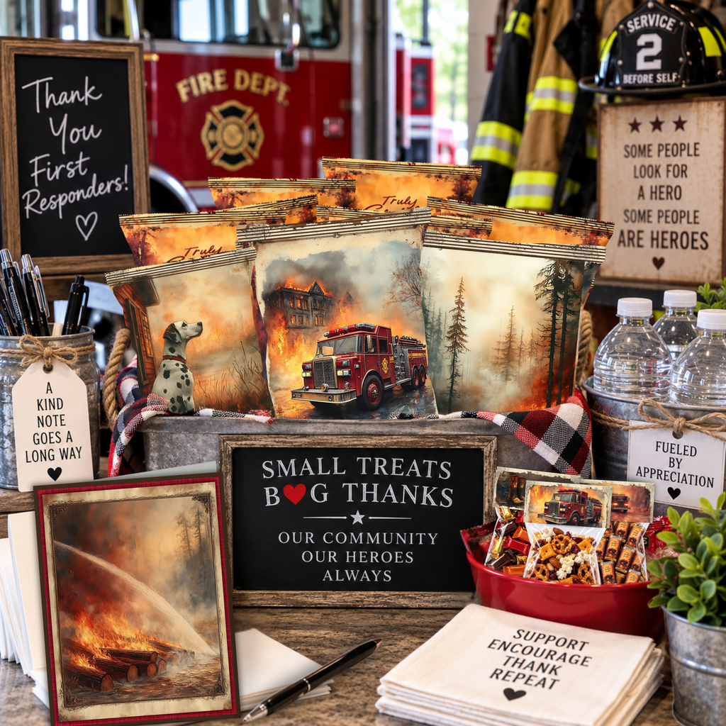 Printable Wildfire Firefighter Thank You Card | A2 Wildland Firefighter Appreciation Card | Fire Crew & First Responder Card