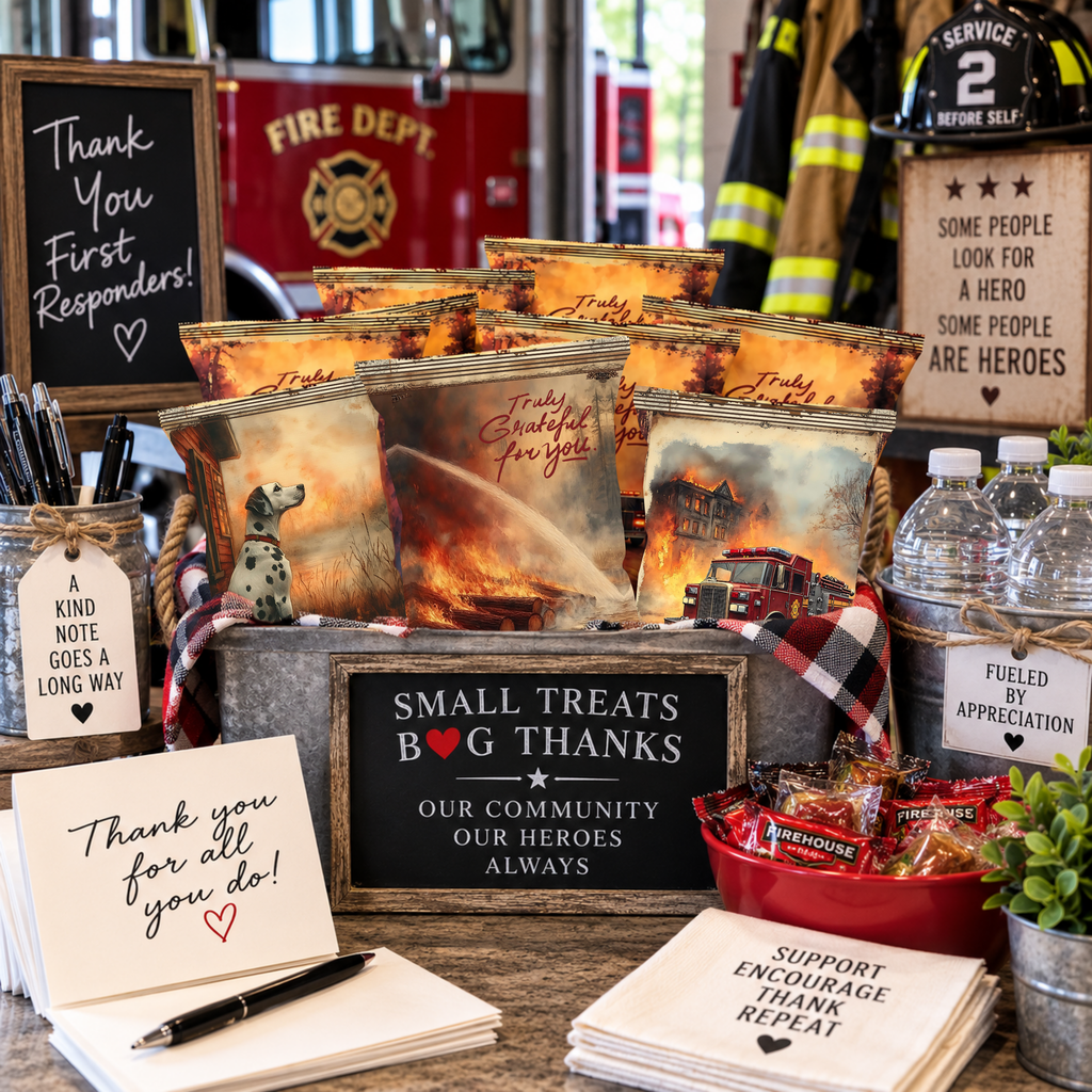 Firefighter Appreciation Printable Treat Wrapper | Truly Grateful for You | Wildfire Firefighter Thank You Gift | Hidden Treasures