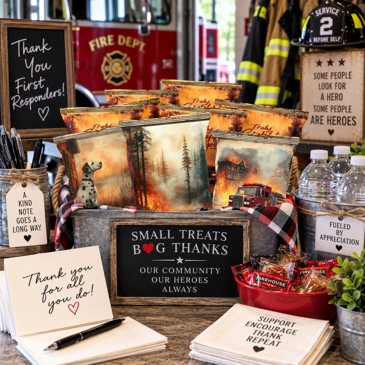 Wildfire Firefighter Appreciation Treat Wrapper | Printable Firefighter Thank You Gift | First Responder Hidden Treasures