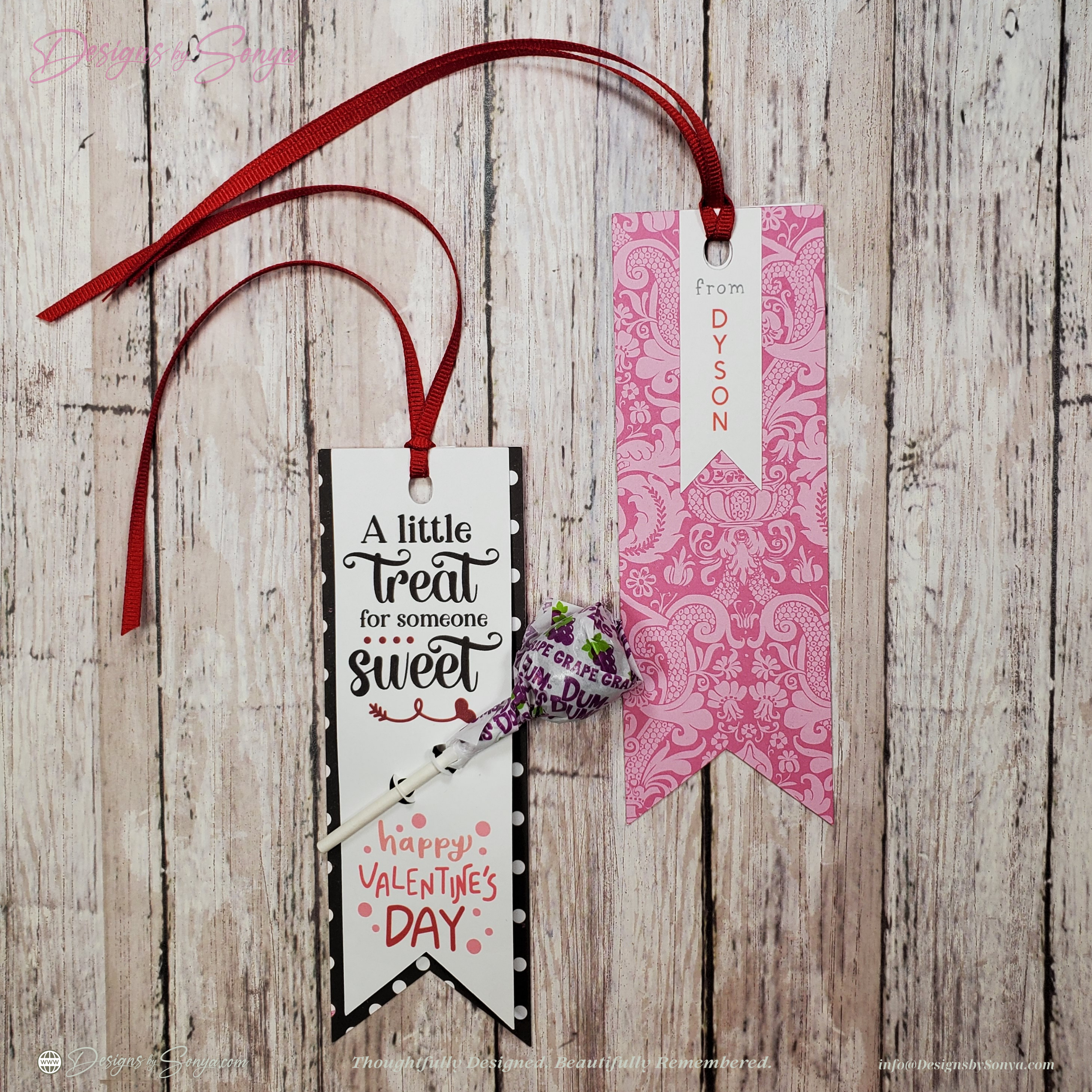 Classroom Valentine Bookmark Treat Holders Set of 6 – “A Little Treat for Someone Sweet” – Easy DIY School Valentines Party Favor
