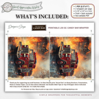 Printable Firefighter Candy Bar Wrapper | Fire Truck & Fire Rescue Appreciation Gift | 1.55 oz Chocolate Bar