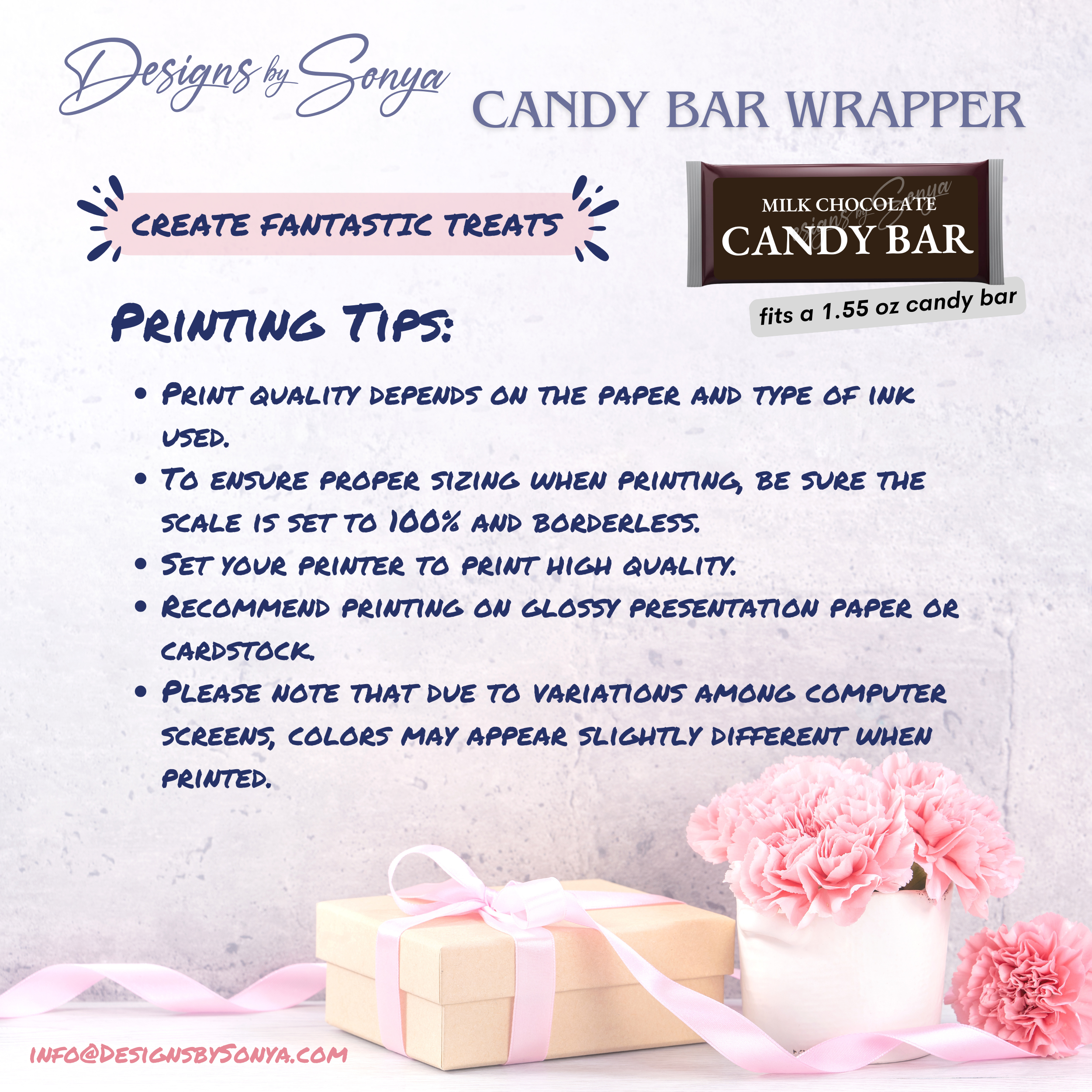Mother’s Day Candy Bar Wrappers – Printable Chocolate Bar Wrappers – DIY Party Favor