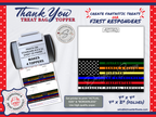Flag Treat Bag Topper | First Responders | Printable 4"x4" Digital Download | Military, EMS, Police, Firefighters, Dispatch | Thank You Gift