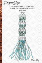 Southwestern Clementine Silver and Turquoise Beaded Key Fob