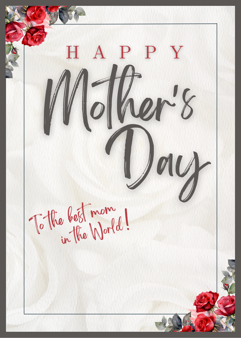 A Mother's Love | Custom Designed | 5 x 7 Printable Greeting Card | Matching Envelope Included | Instant Download | Print from Home