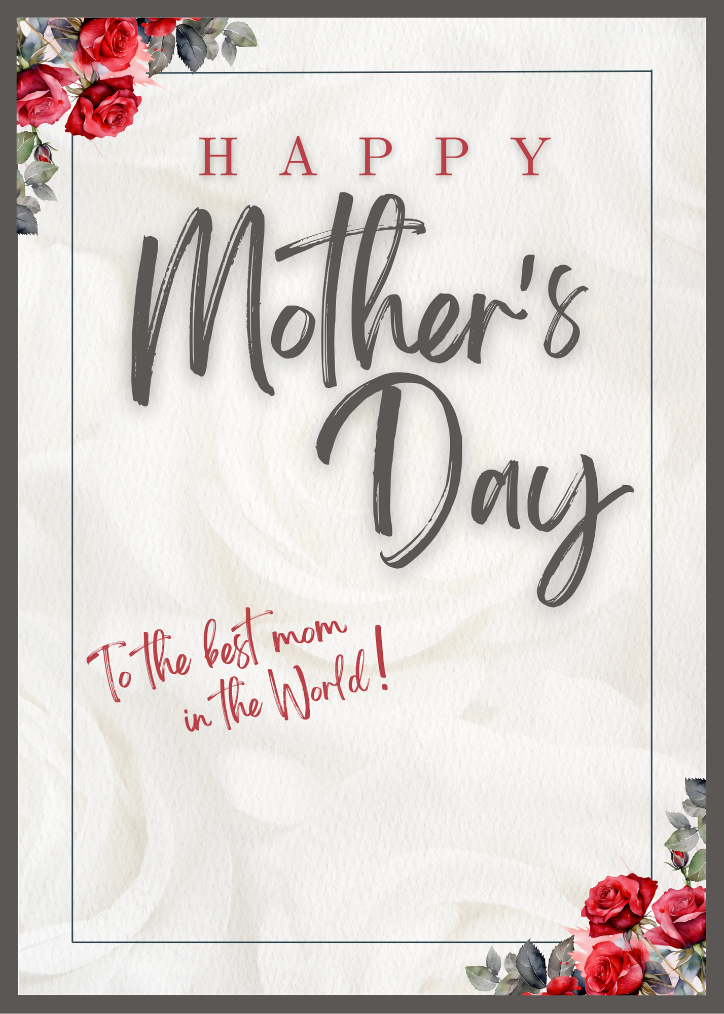 A Mother's Love | Custom Designed | 5 x 7 Printable Greeting Card | Matching Envelope Included | Instant Download | Print from Home