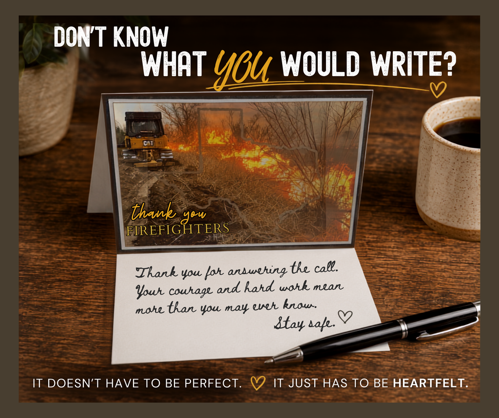 Texas Wildfire Thank You Card Printable for Firefighters and First Responders