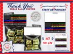 Flag Treat Bag Topper | First Responders | Printable 4"x4" Digital Download | Military, EMS, Police, Firefighters, Dispatch | Thank You Gift