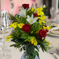 Red Rose, Orchid & Lily Floral Vase Arrangement – Silk Flower Home Decor Centerpiece | Holidays, Christmas, Valentine’s, Mother’s Day Gift