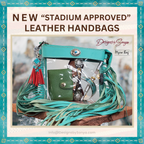 Azura Clear Crossbody Bag by Myra in Teal | Stadium Approved Western Leather Handbag with Fringe, Adjustable Strap, and Concho Detailing