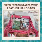 Azura Clear Crossbody Bag by Myra in Magenta | Stadium Approved Western Leather Handbag with Fringe, Adjustable Strap, and Concho Detailing