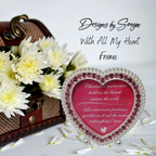 Discontinued  Mary Kay "With All My Heart" Picture Frame |  Pink Crystals - Silver Finish - New in Box - Great Gift