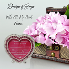 Discontinued  Mary Kay "With All My Heart" Picture Frame |  Pink Crystals - Silver Finish - New in Box - Great Gift