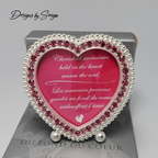 Discontinued  Mary Kay "With All My Heart" Picture Frame |  Pink Crystals - Silver Finish - New in Box - Great Gift