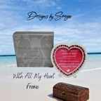 Discontinued  Mary Kay "With All My Heart" Picture Frame |  Pink Crystals - Silver Finish - New in Box - Great Gift