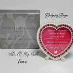 Discontinued  Mary Kay "With All My Heart" Picture Frame |  Pink Crystals - Silver Finish - New in Box - Great Gift