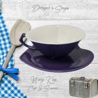 Unique Heart Shaped Cup & Saucer Set by Mary Kay | Purple | New in Box - Discontinued | Perfect Gift for Teachers | Party Favors for Shower