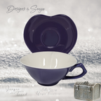 Unique Heart Shaped Cup & Saucer Set by Mary Kay | Purple | New in Box - Discontinued | Perfect Gift for Teachers | Party Favors for Shower