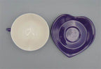 Unique Heart Shaped Cup & Saucer Set by Mary Kay | Purple | New in Box - Discontinued | Perfect Gift for Teachers | Party Favors for Shower