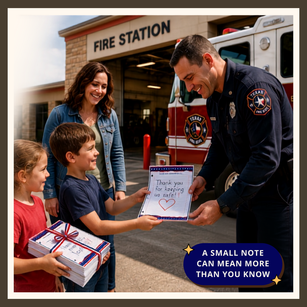 FREE First Responder Thank You Page | Stars Printable Appreciation Writing Activity | Write the Note