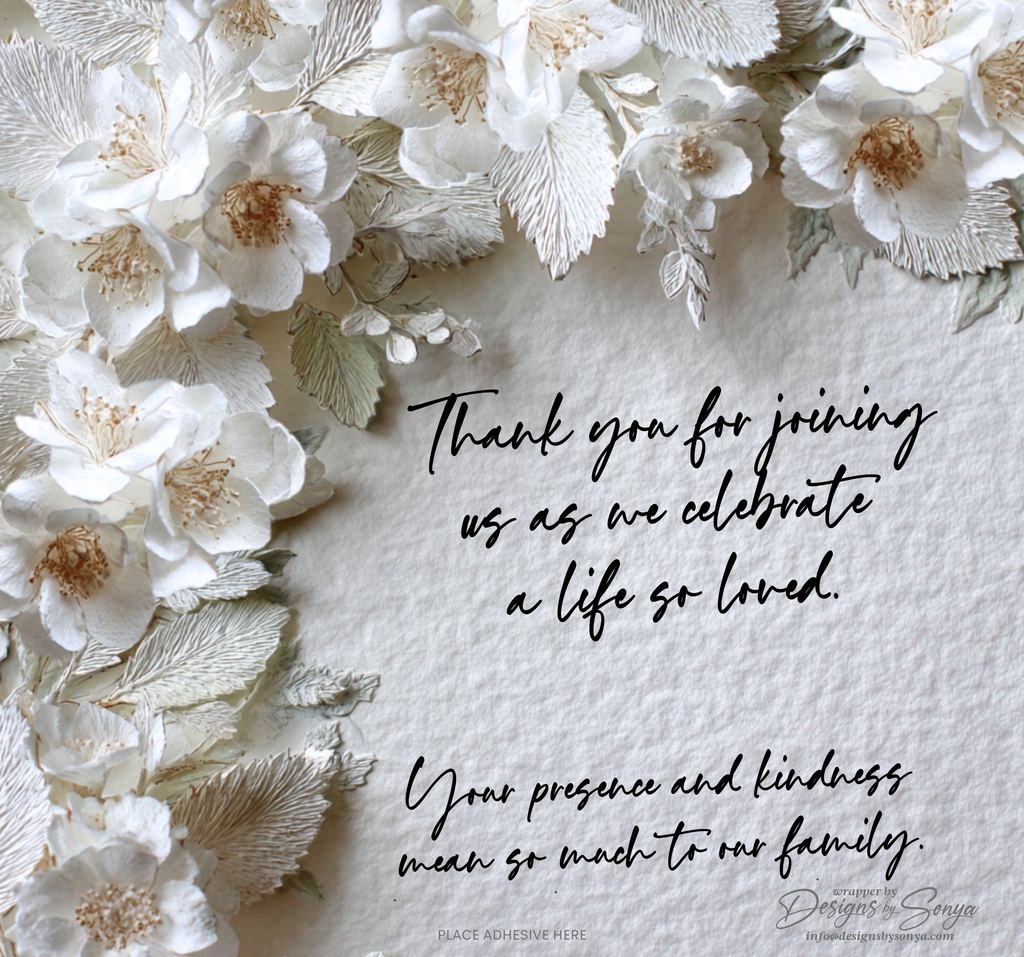 Peace & Reflection Printable Candy Bar Wrapper | Celebration of Life Favor | A Life So Loved | Memorial Thank You Printable