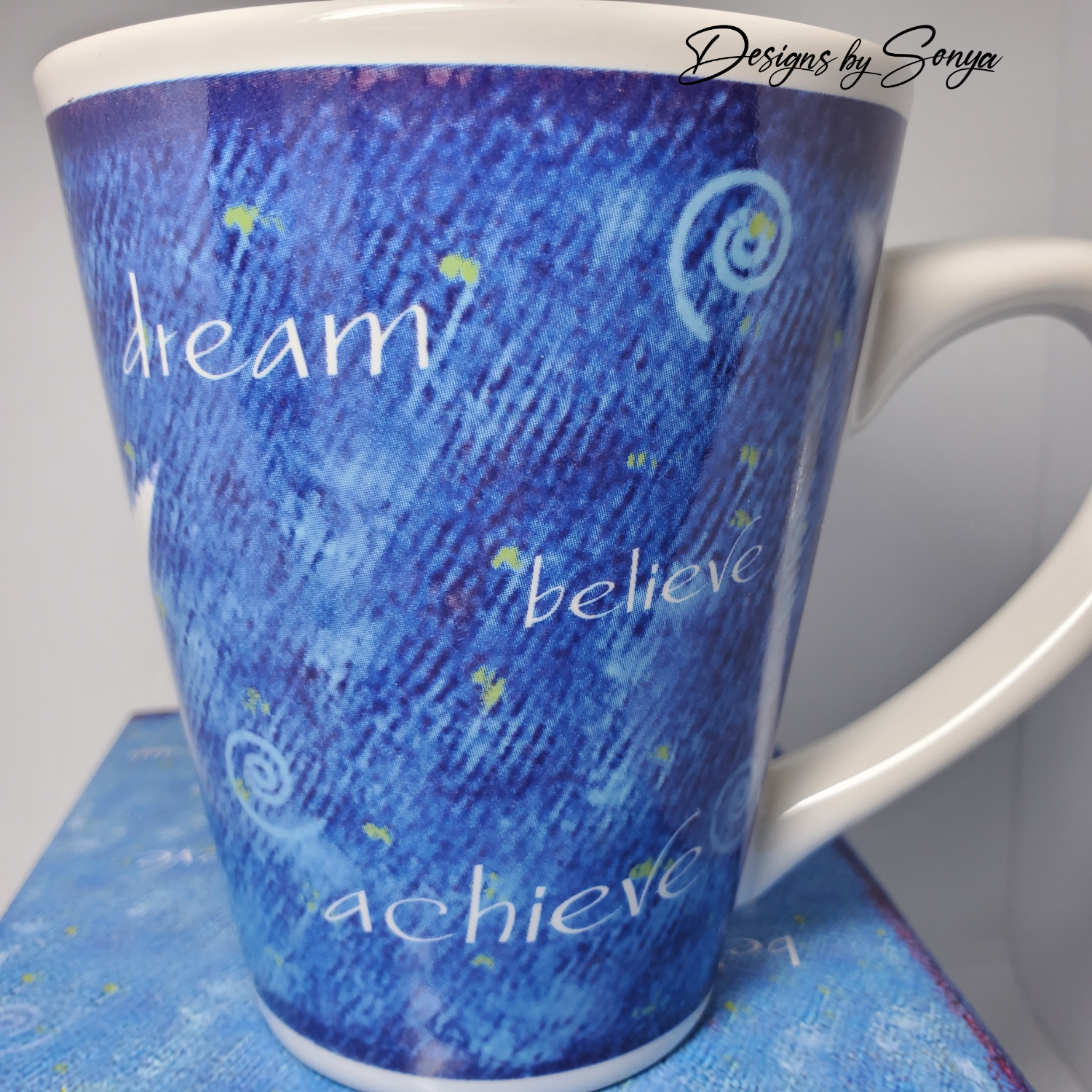 Vintage Mary Kay "Reach for the Stars" Dream, Believe, Achieve 14 oz. Mug - New in Box - Discontinued
