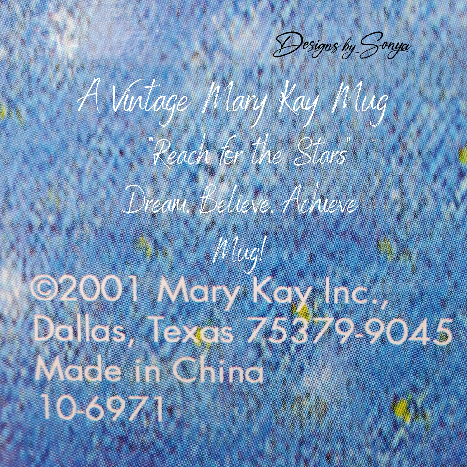 Vintage Mary Kay "Reach for the Stars" Dream, Believe, Achieve 14 oz. Mug - New in Box - Discontinued