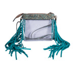 Tooled Leather | Beth Ridge Trail Clear Bag | Turquoise | Crossbody Purse | Stadium Approved Handbag
