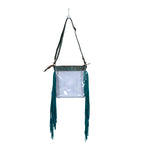 Tooled Leather | Beth Ridge Trail Clear Bag | Turquoise | Crossbody Purse | Stadium Approved Handbag