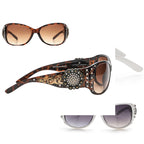 Montana West Concho Collection Sunglasses | Rhinestone | Antique Silver Berry Concho | Flowers | FOR WOMEN