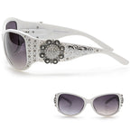 Montana West Concho Collection Sunglasses | Rhinestone | Antique Silver Berry Concho | Flowers | FOR WOMEN