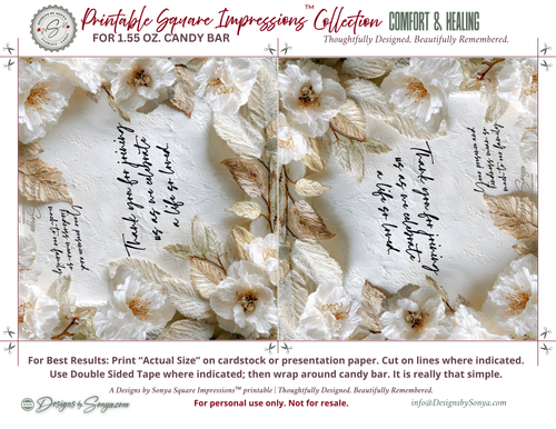 Comfort & Healing Printable Candy Bar Wrapper | Celebration of Life Favor | A Life So Loved | Memorial Thank You Printable