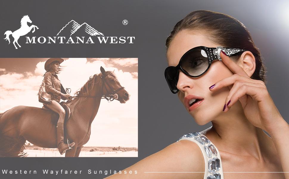 Montana West Concho Collection Sunglasses | Rhinestone | Antique Silver Berry Concho | Flowers | FOR WOMEN